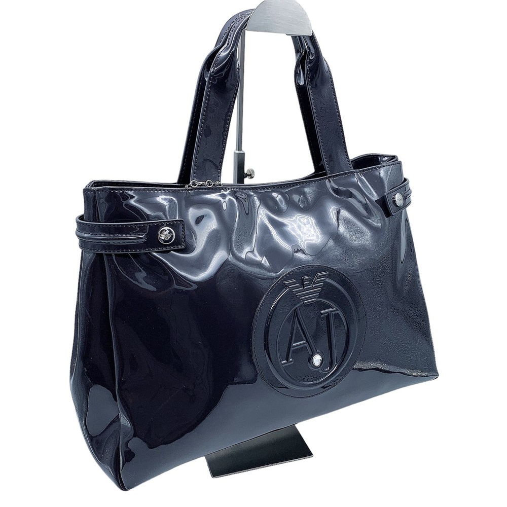 ARMANI JEANS PVC Handbag in Black